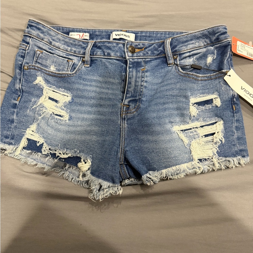Vigoss Ripped Blue Jean Shorts